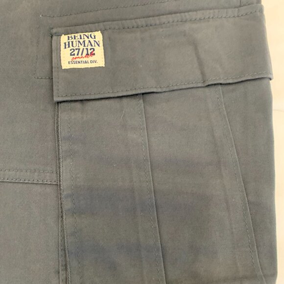 NWT Being Human Mens Charcoal Cargo Chinos - Picture 8 of 13